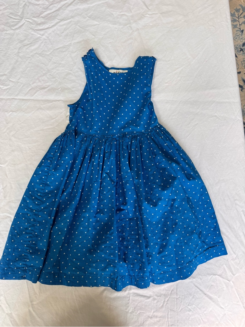Mini Boden Blue Polka Dot Sleeveless Dress